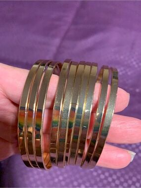 a new day Gold Stackable Thin Bangle Bracelet Set